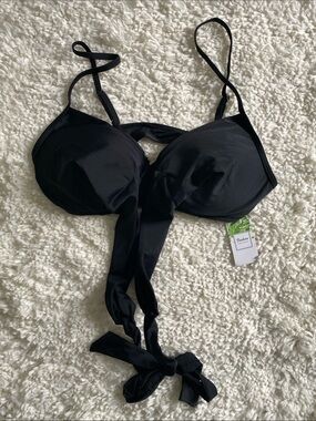 Tie-Front Keyhole Bikini Swimsuit Top.